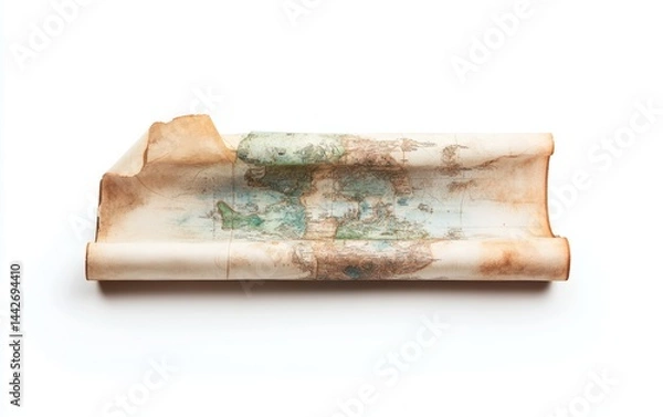 Fototapeta Vintage World Map with Antique Style and Aged Paper Texture