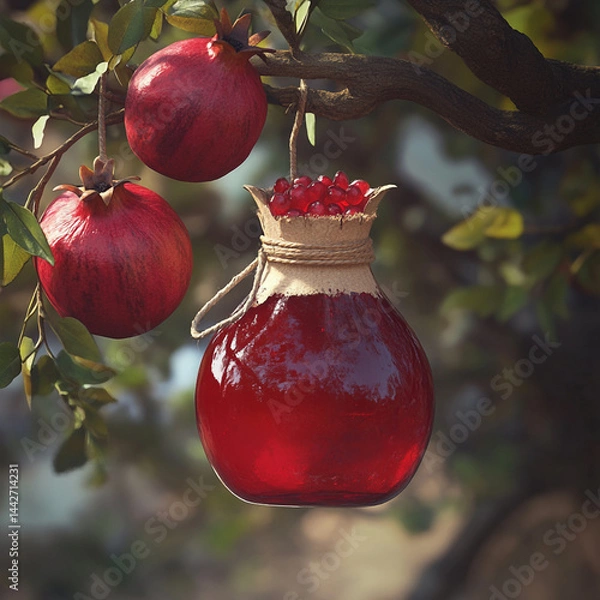 Fototapeta red apples in the tree