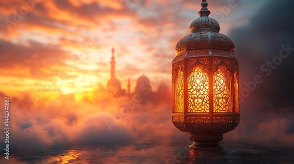 Fototapeta lantern in the evening