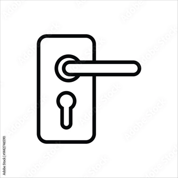 Obraz door handle vector icon line template