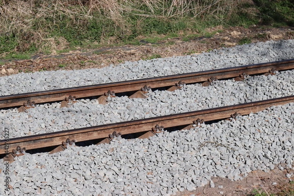 Obraz Bahnschienenverlegung.
