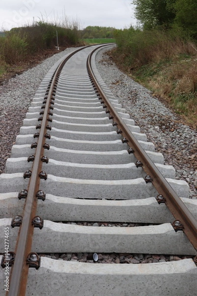 Obraz Bahnschienen neu verlegt.