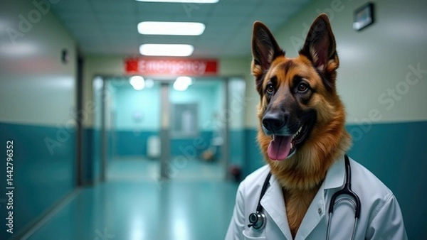 Obraz German Shepherd Dog in the office and hospital