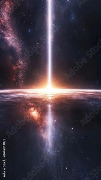 Fototapeta Interstellar Light Beam Piercing the Cosmos
