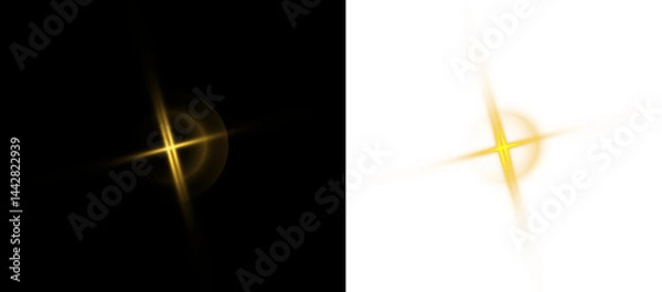 Fototapeta PNG sparkling fantasy galaxy with spiral twinkle and magic beam, cosmic spark and space glow on transparent background, PNG night light celebration with white explosion and starlight effect.