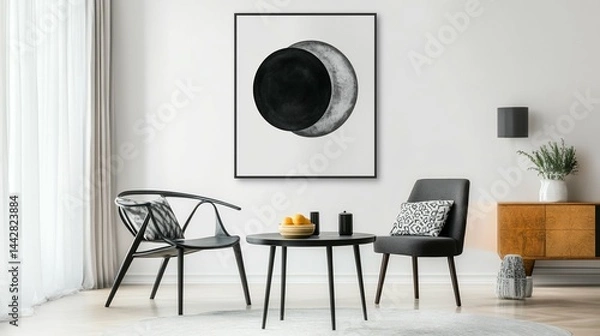 Fototapeta Serene Living Moon Art Modern Furniture Citrus Charm