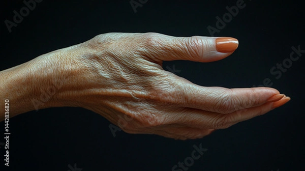 Fototapeta close-up of a woman's hand, palm up