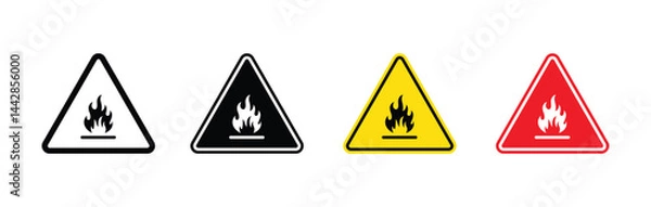 Fototapeta Standard Pictogram of Flammable Symbol, Warning sign of Globally Harmonized System