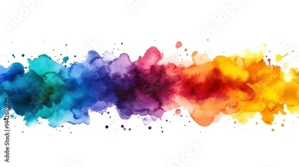 Fototapeta Rainbow watercolor splash banner, design element