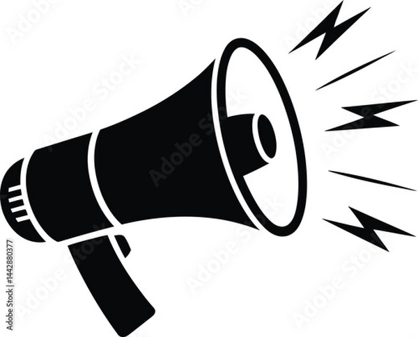 Fototapeta megaphone sound device isolated icon vector illustration design  black and white