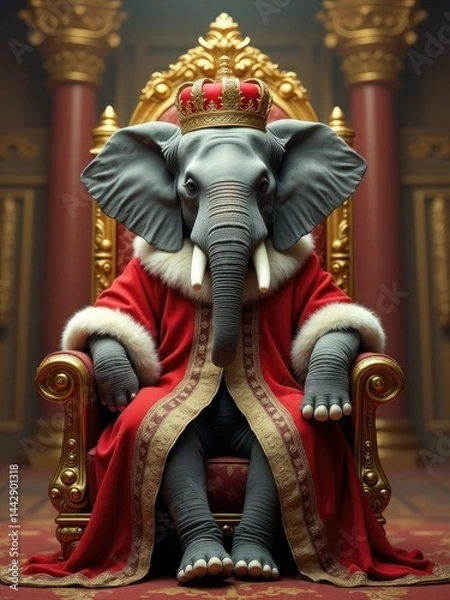 Obraz The elephant king on the throne