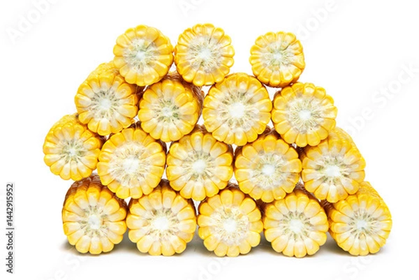 Fototapeta Fresh yellow cobs of maize with kernels ( corn ) with space for text
