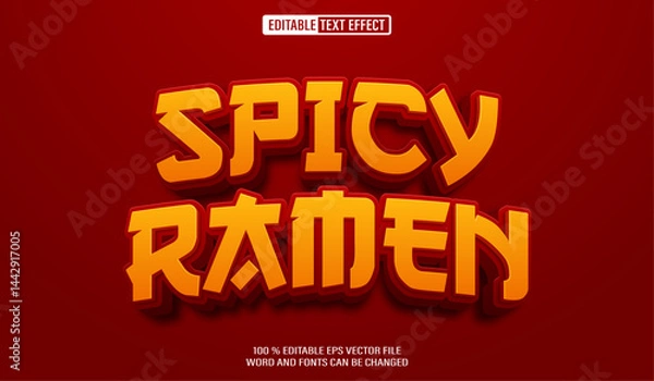 Obraz Editable 3d text style effect - Spicy Ramen text effect Template