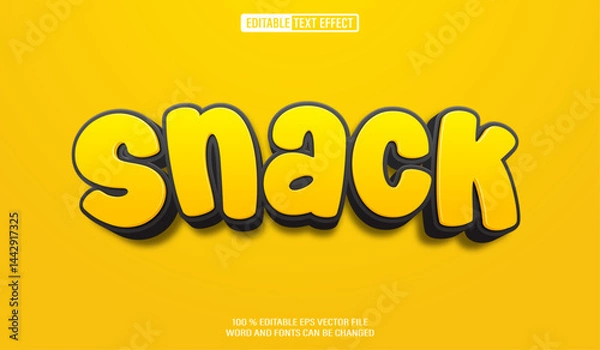 Obraz Editable 3d text style effect - Snack text effect Template