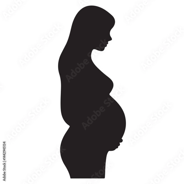 Obraz No pregnant icon symbol Vector Black silhouettes. with white background