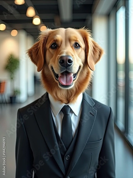 Obraz Dog in a suit in the company