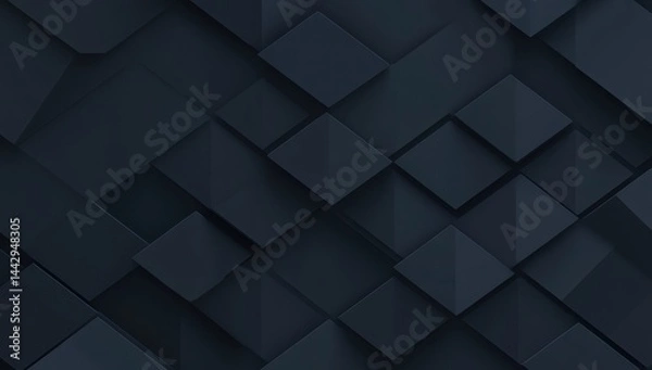 Fototapeta Dark Geometric Abstract Architecture Design