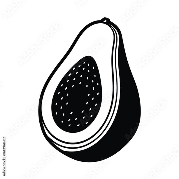 Obraz Isolated Avocado Cut Fruit vector illustration