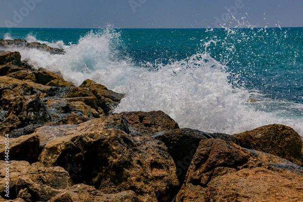 Fototapeta beautiful breakwater on the sea