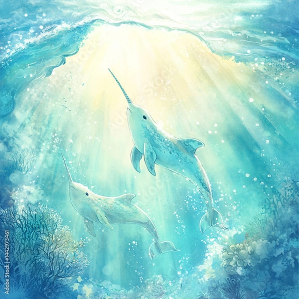 Fototapeta shark and diver