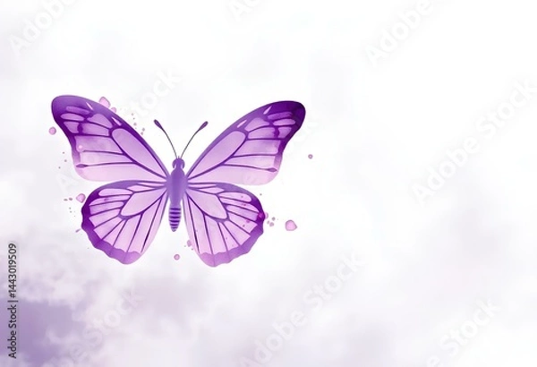 Obraz Purple butterfly dreamscape floating gracefully - concept lupus day
