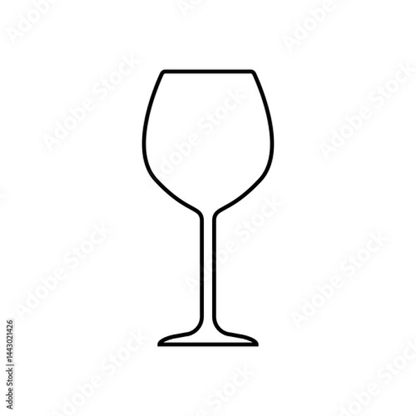 Obraz wine glass line icon