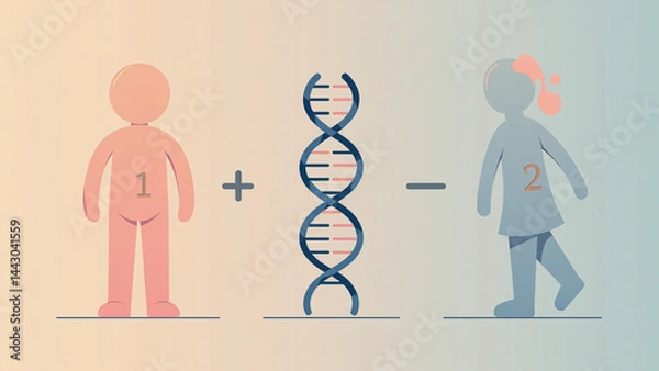 Fototapeta genetic material determines traits inherited parents affecting physical characteristics