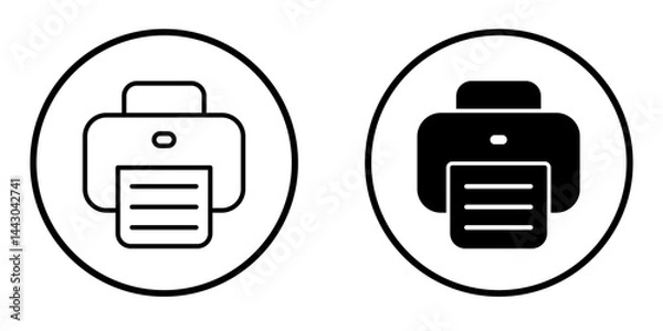 Obraz Printer icon and print symbol, fax sign - stock vector