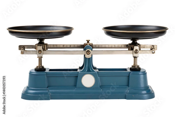 Fototapeta Vintage balance scale for measurement and comparison on transparent background