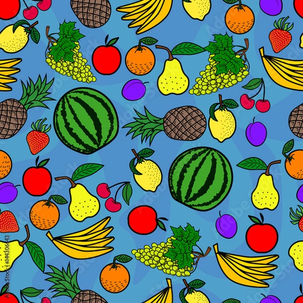 Fototapeta Fruits seamless pattern