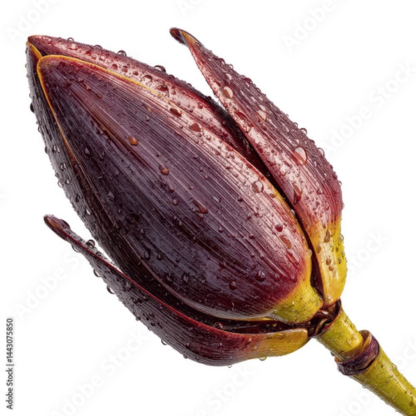 Obraz Dew-Kissed Banana Blossom A Vibrant Macro Photograph