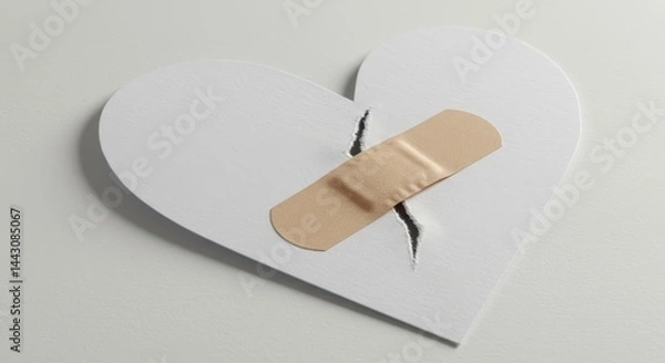 Obraz Crafted heart illustration with taped wound