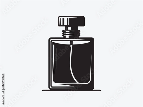 Fototapeta Perfume Bottle Silhouette / icon with Elegant Shape for Beauty, Fragrance, and Cosmetic- Vector Art and Illustrations