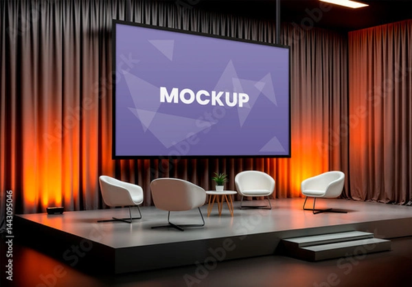 Obraz Screen Mockup on Conference Stage