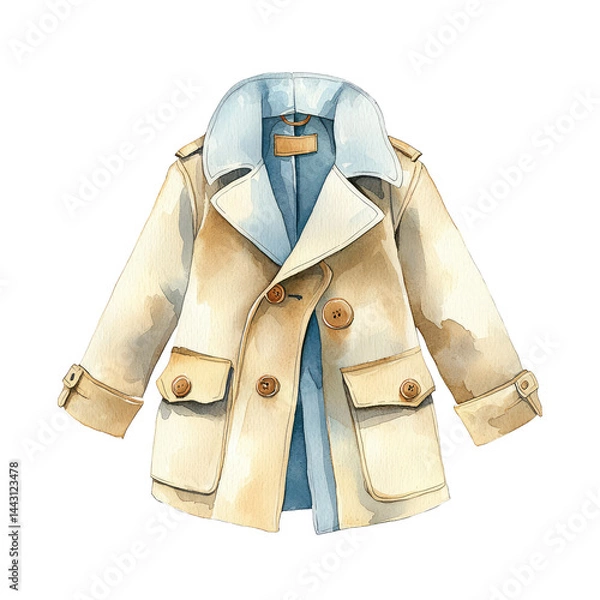 Fototapeta Stylish Isolated Trench Coat Illustration with Classic Design and Soft Colors for Fashion and Clothing Concepts