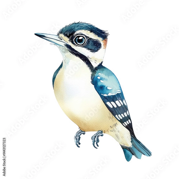 Fototapeta Isolated Woodpecker Illustration With Colorful Plumage against Transparent background for Nature and Animal Enthusiasts