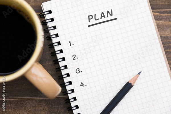 Obraz Notepad with word plan concept