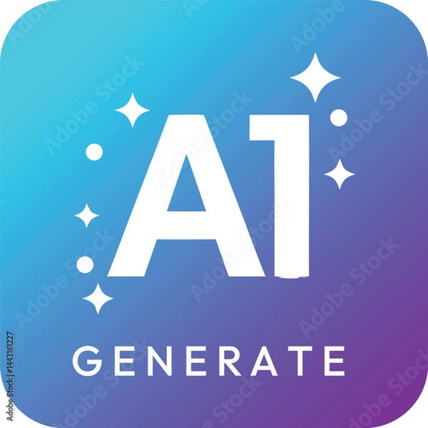 Obraz AI Generate Logo Icon | Modern Gradient AI Design Symbol Vector