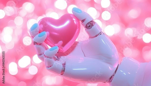 Fototapeta Robotic hand holding a heart (2)