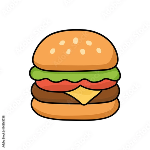 Obraz Cute Hamburger Illustration