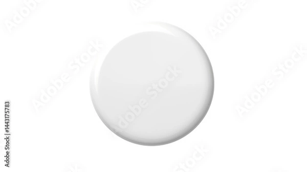 Fototapeta White circular object centered isolated on transparent background	