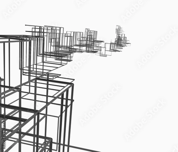 Obraz 抽象的なワイヤーフレーム