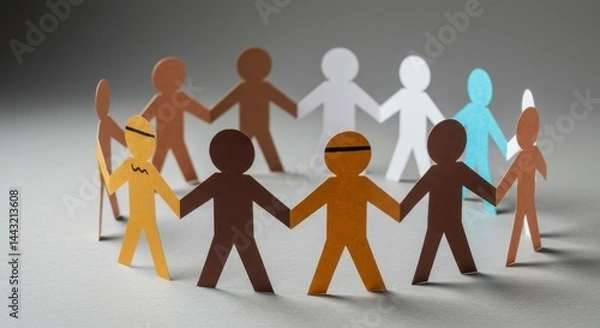Obraz Paper People Circle, Unity