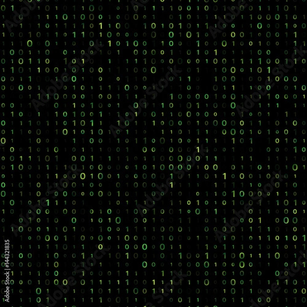 Fototapeta Green binar computer code  vector background