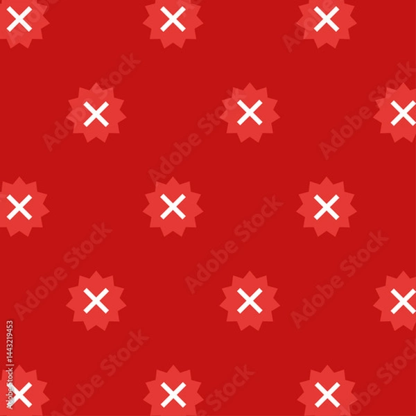Fototapeta crosses prohibition cons error red background pattern