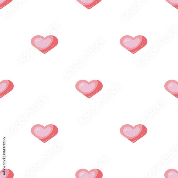Fototapeta Seamless Pink Heart Pattern, seamless background. Valentine's day with colorful hearts. Endless ornament with beautiful hearts for Valentine's Day