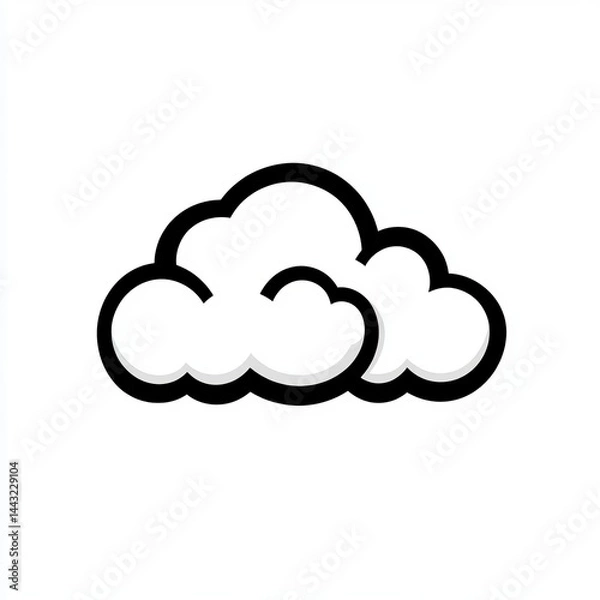 Fototapeta A Simple, Elegant Cloud Illustration for Weather Forecasting