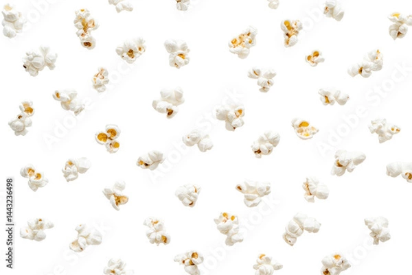 Fototapeta Freshly Popped Popcorn on a Black Background for Movie Night Snacking on transparent background