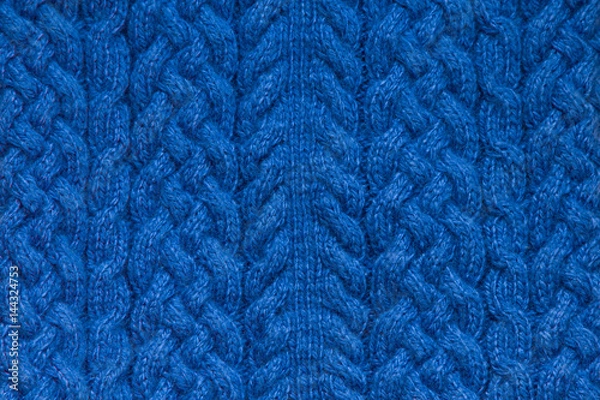 Obraz Blue knitting texture