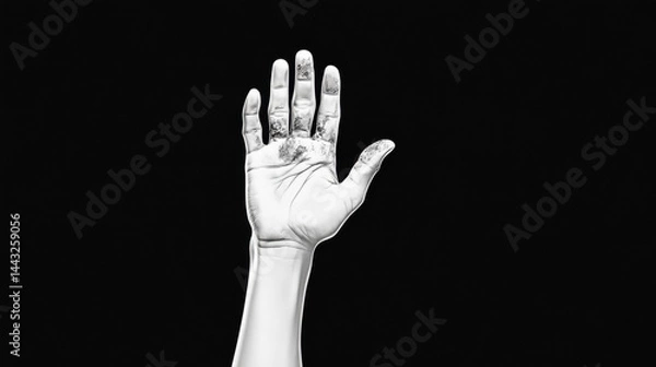 Fototapeta Emerging Hand of Terror from Darkness Unknown Location Artistic Capture Eerie Environment Close-Up View Fear and Terror Concept